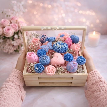 Pastel Bloom Candle Bouquet